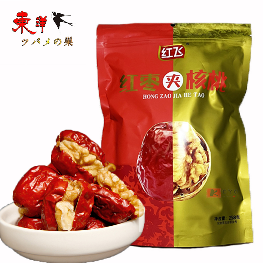 紅飛棗挾核桃258g【1点】なつめ ナツメ 超大粒棗 棗 紅棗 和田棗 258gx1点 | 