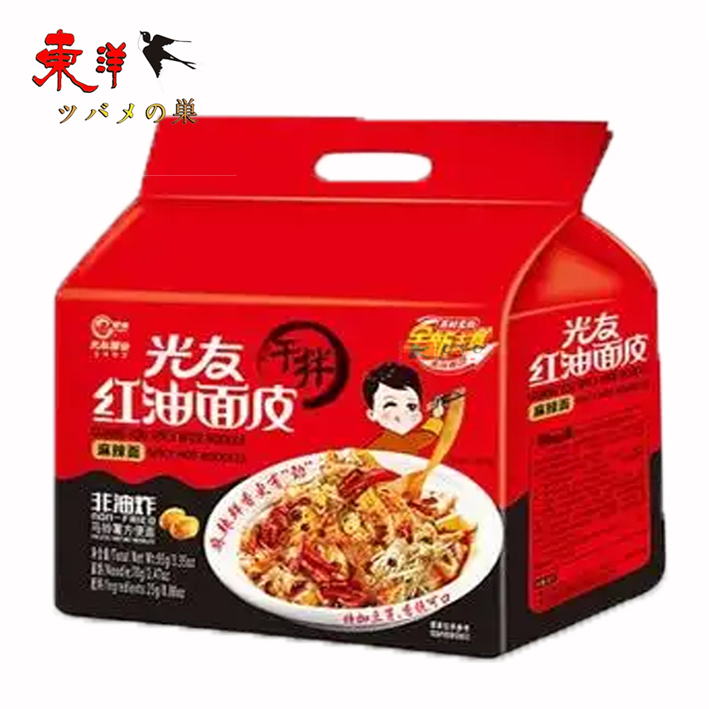 Yahoo! Yahoo!ショッピング(ヤフー ショッピング)光友紅油面皮香辣味4食入【1点】四川舗蓋面 寛面皮 ピリ辛 乾拌麺片 干拌面 中華インスタントラーメン 方便面 速食方便面 備蓄食 即席麺 4食入x1点