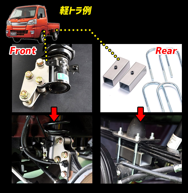 リフトアップキット キャリイトラック DA16T ※スーパーキャリイ未確認 2WD 4WD装着可 アッププラス40 スズキ Spiegel