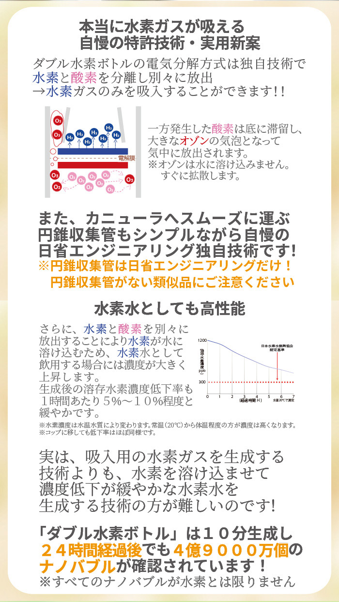 最新モデル】 ダブル水素ボトル【メーカー公認販売店】 カニューレ1本