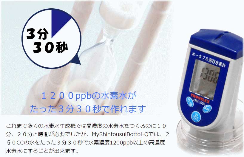 My 神透水ボトルQ AWH003-Q 充電式　高濃度　水素水生成器 myshintousuibottle-q 水素水生成器 最新型AWH003-Q My神透水ボトルQ
