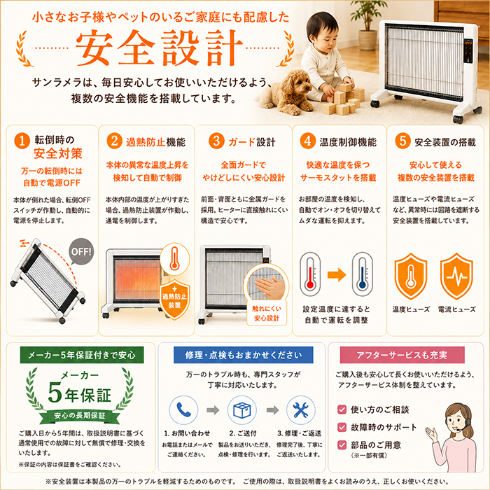 遠赤外線輻射式暖房器 サンラメラ1200Ｗ型