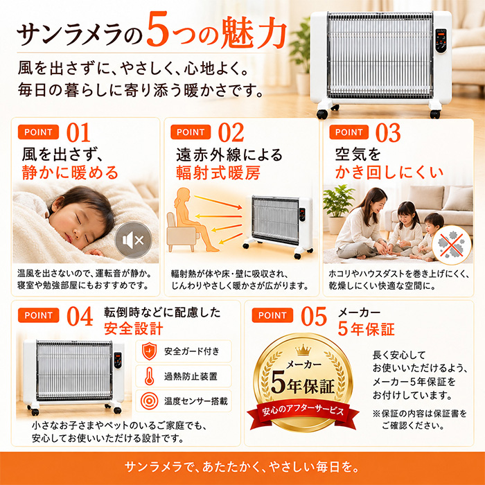 遠赤外線輻射式暖房器 サンラメラ600Ｗ型