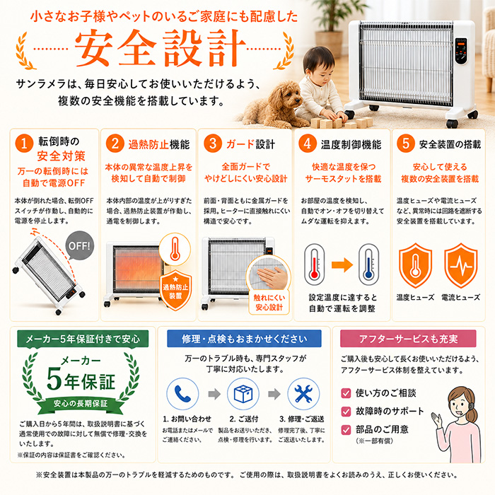 遠赤外線輻射式暖房器 サンラメラ600Ｗ型