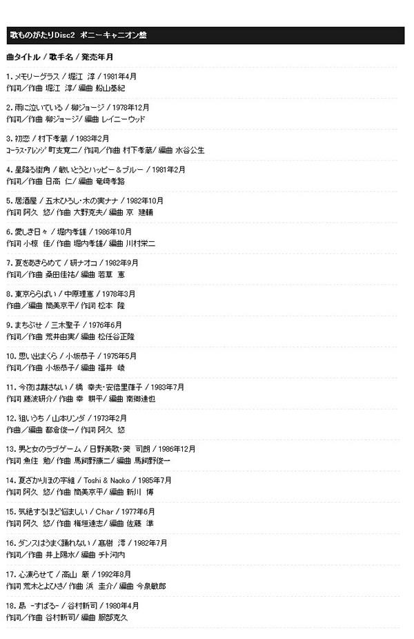 歌ものがたり 〜時代の歌謡曲〜 CD5枚組 : トライコレクション - 通販