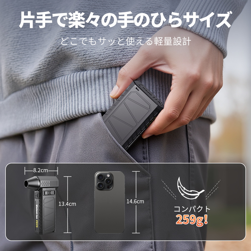【8000mAh・ 風速100m/s】エアダスター 電動 150000RPM 無階段調節 充電式 小型 ノズル 空気入れ ガス不使用 多用途(PC 掃除/キーボード/車内/エアコン/洗車) 関連画像5
