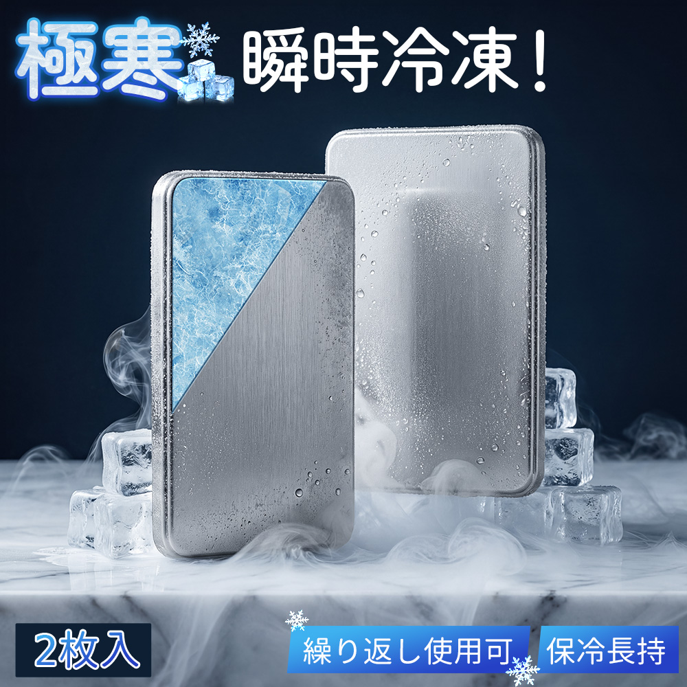 急速冷凍＆長時間保冷！／2026年新発売 2枚セット 保冷剤 ステンレス