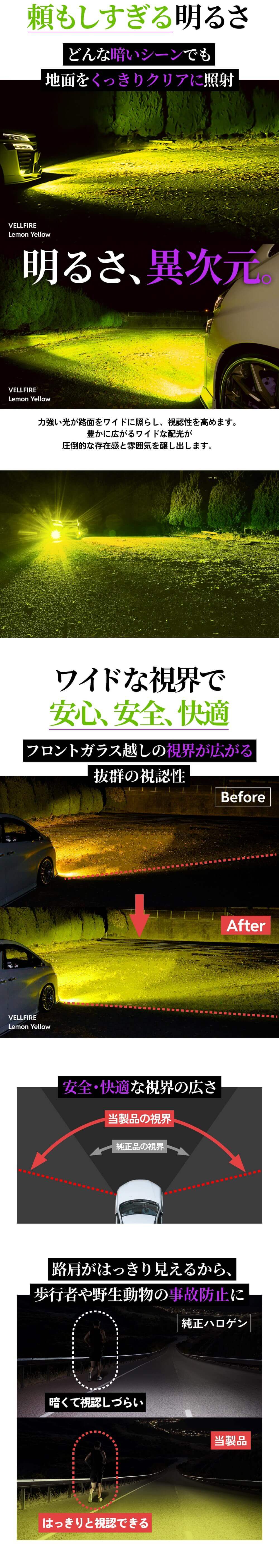 HID屋 H8 H11 H16 LED Qシリーズ プラチナ フォグランプ ライム