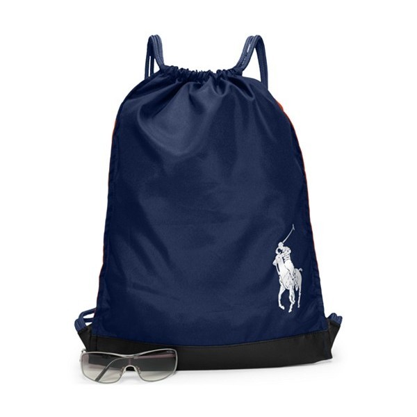希少 Polo RALPH LAUREN リュック 巾着 黒 ナップサック ポロ 希少 Polo RALPH LAUREN リュック 巾着 黒 ナップサック ポロ