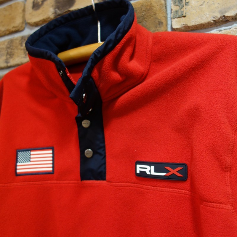 RLX RALPH LAUREN 星条旗パッチハーフジップフリースジャケット