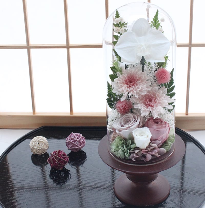 【送料無料】仏花 プリザーブドフラワー ドームアレンジ お供え お花 お悔やみ お盆 新盆 |  | 02
