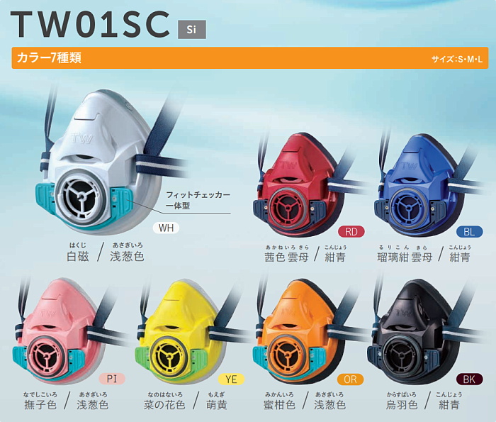 重松 防じん 防毒マスク 両方対応 TW01SC ピンク (PI) シゲマツ 兼用