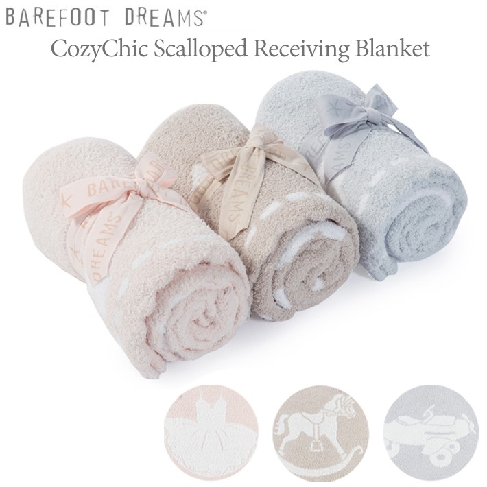 BAREFOOT DREAMS ベアフットドリームス CozyChic Scalloped Receiving Blanket  コージーシックスカラップレシービング ブランケット ベビー 子供 毛布 ひざ掛け :bf-551:DEPARTMENTSTORES - 通販 -  Yahoo!ショッピング