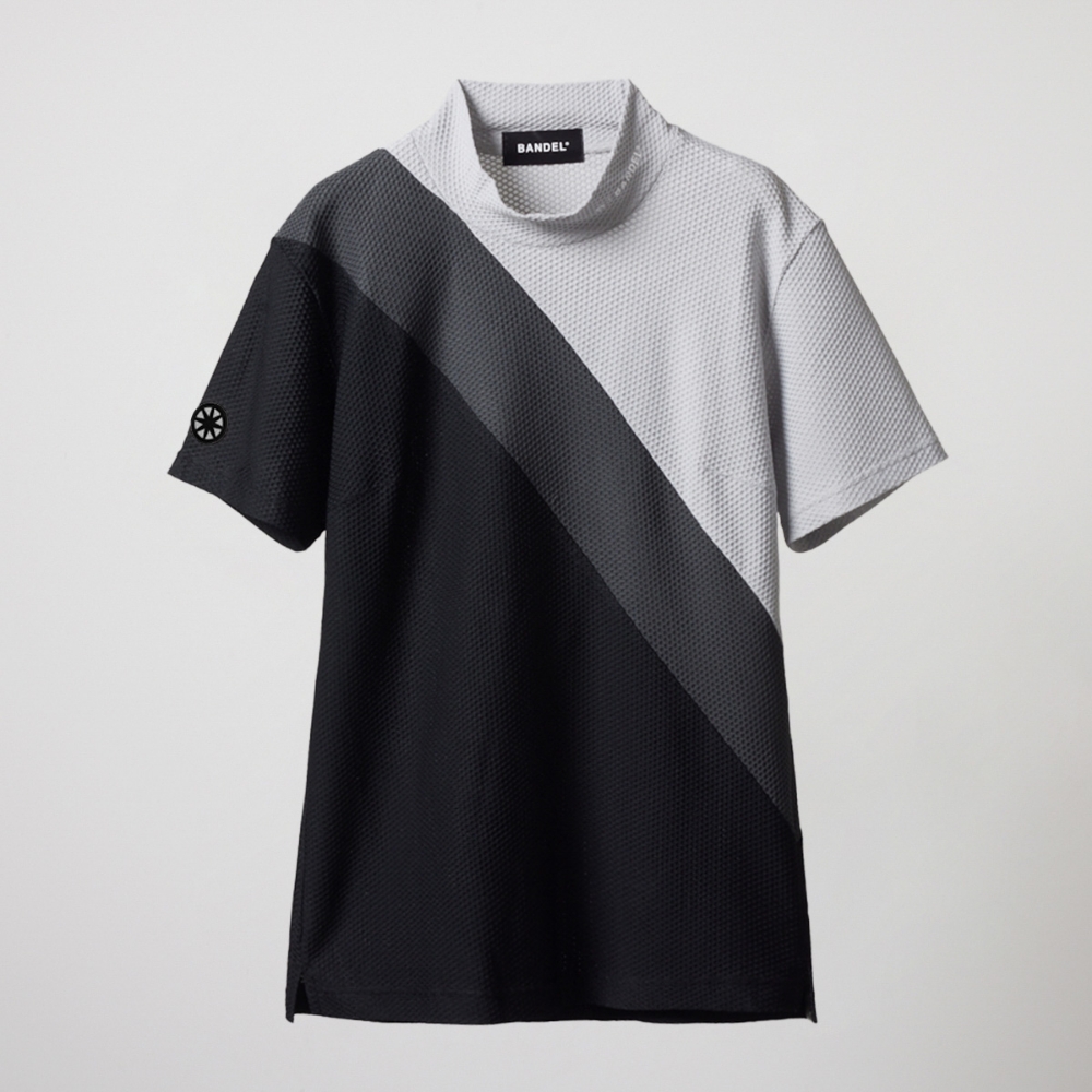 バンデル　モックネック　グレー白黒 BANDEL（バンデル） ゴルフ BANDEL golf モックネック WOMENS STRIPES