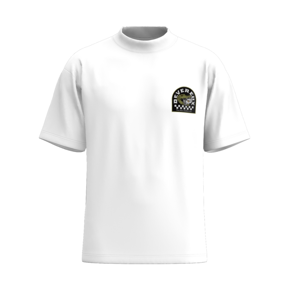 デヴァローゴルフ オーバーサイズ XLサイズ モックネック Tシャツ ホワイト DEVEREUX GOLF デバローゴルフ モックT DVG CROCO MOCK NECK 75762022