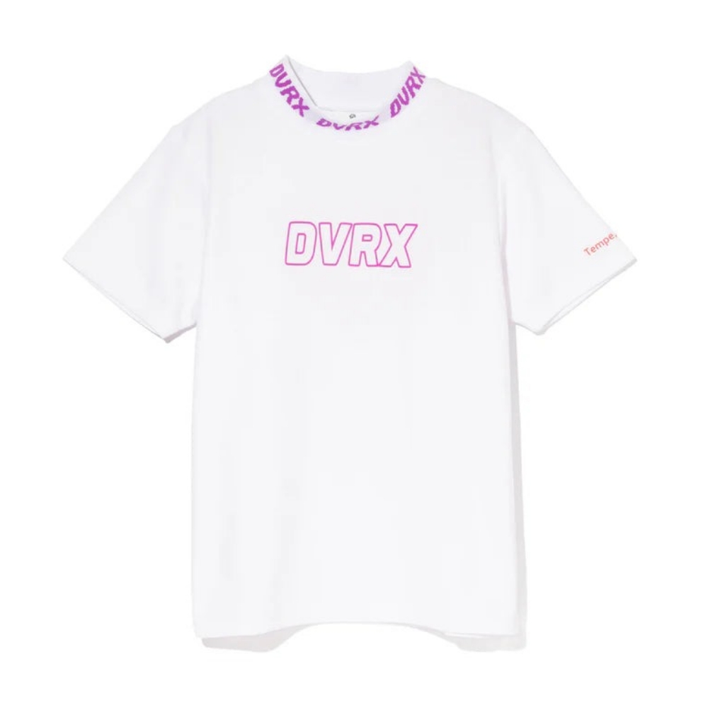 DEVEREUX GOLF デバローゴルフ WOMENS Classic Logo Rib モックネックハートTシャツ 763572090 ゴルフウェア ターコイズブルー ホワイト 半袖 レディース | DEVEREUX GOLF | 02