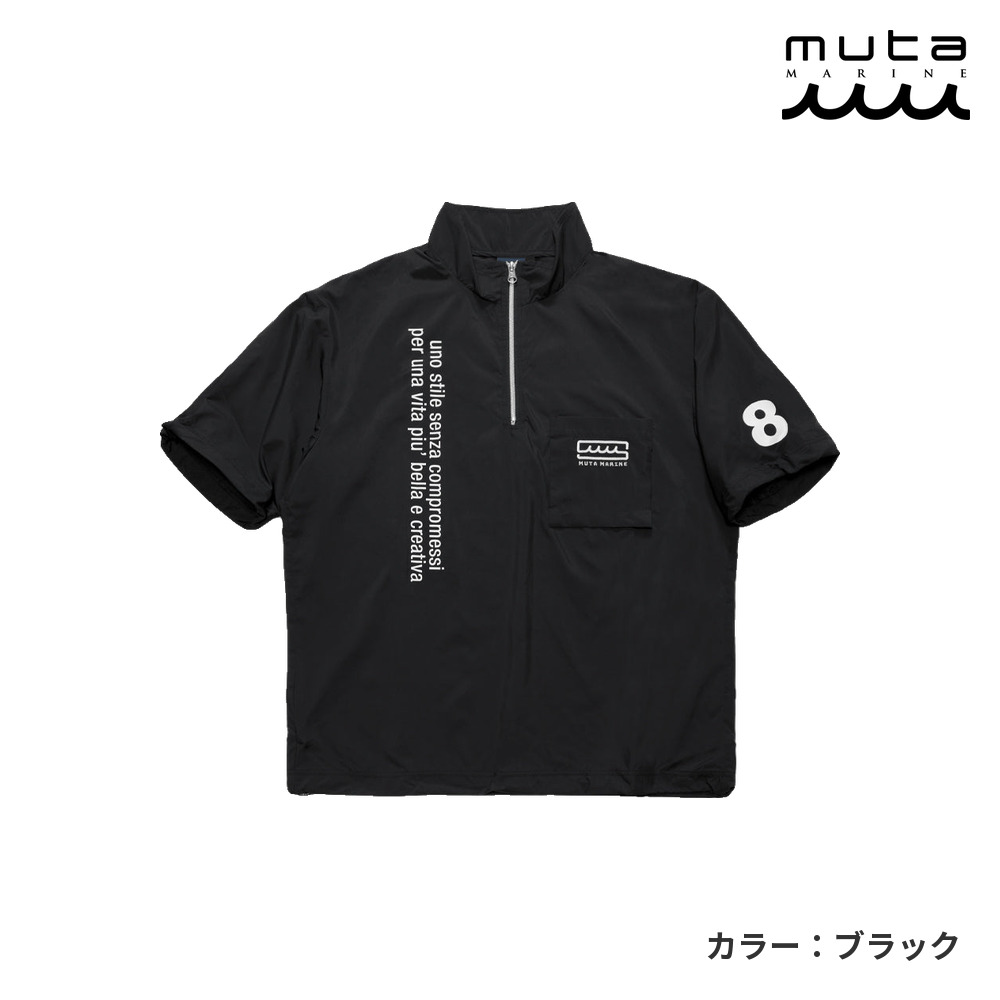 MUTA MARINE ゴルフハーフジップ シャツ ブラック サイズ6 muta MARINE（ムータマリン） LIMONTA リモンタ ハーフジップ プル