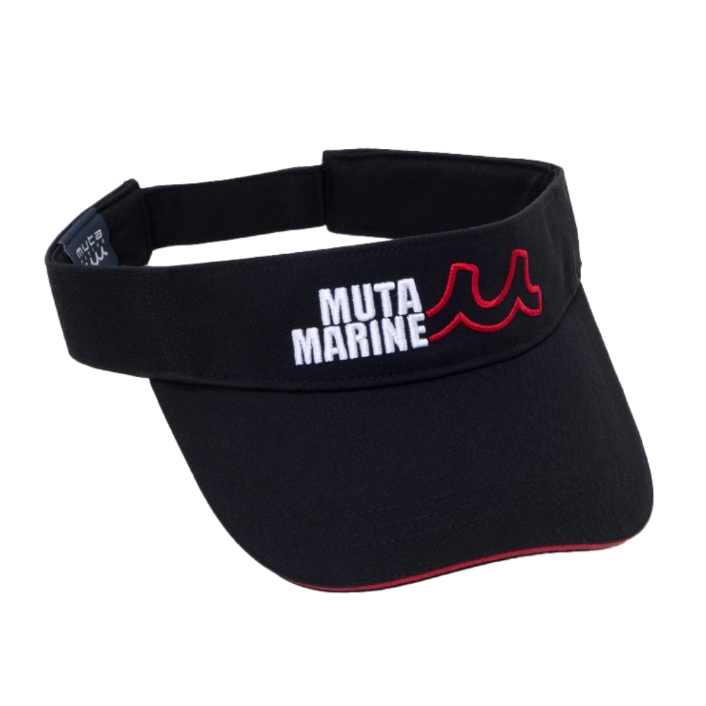 muta MARINE ムータ マリン 3Dエンブロイダリー バイザー ゴルフ サンバイザー 夏 日除け 帽子 ロゴ ブラック ネイビー ホワイト | muta | 01