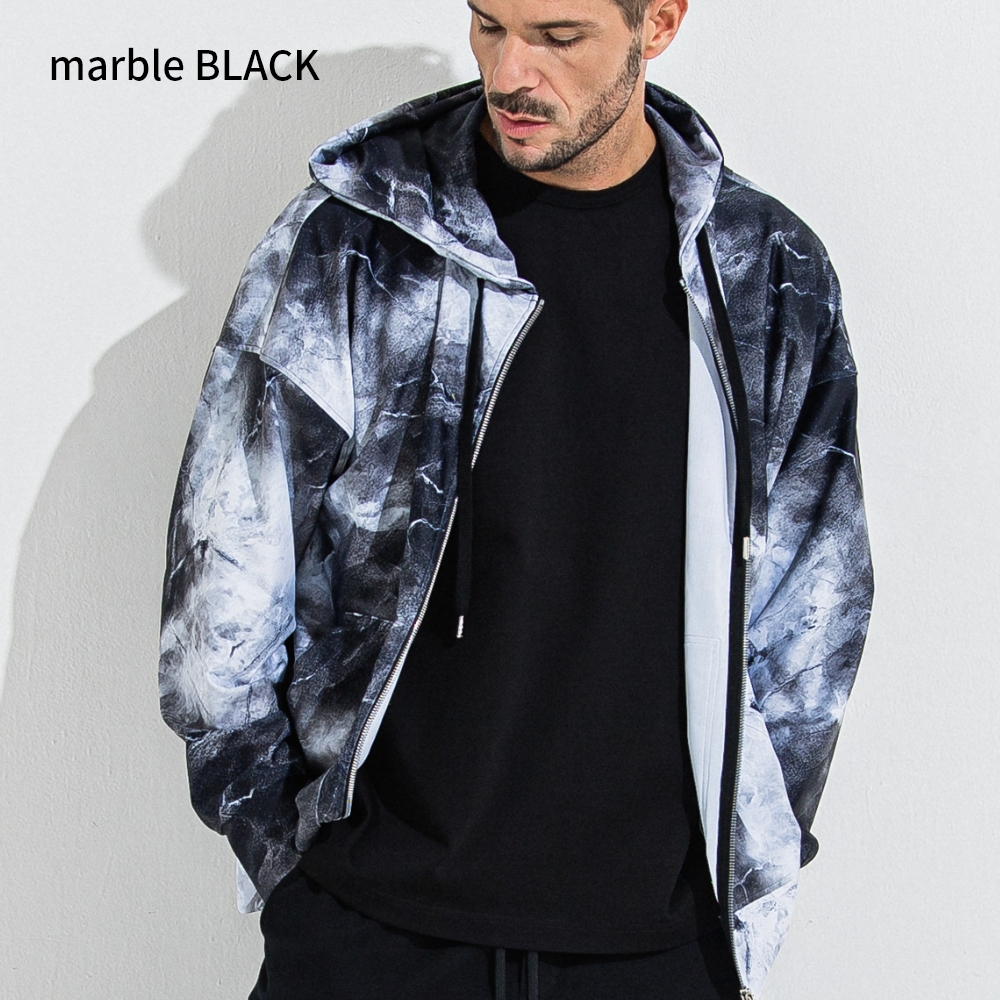 新品　RESOND CLOTHING　セットアップ　ラッシュガード　マーブル柄 RESOUND CLOTHING（リサウンドクロージング） RUSH OVER ZIPUP