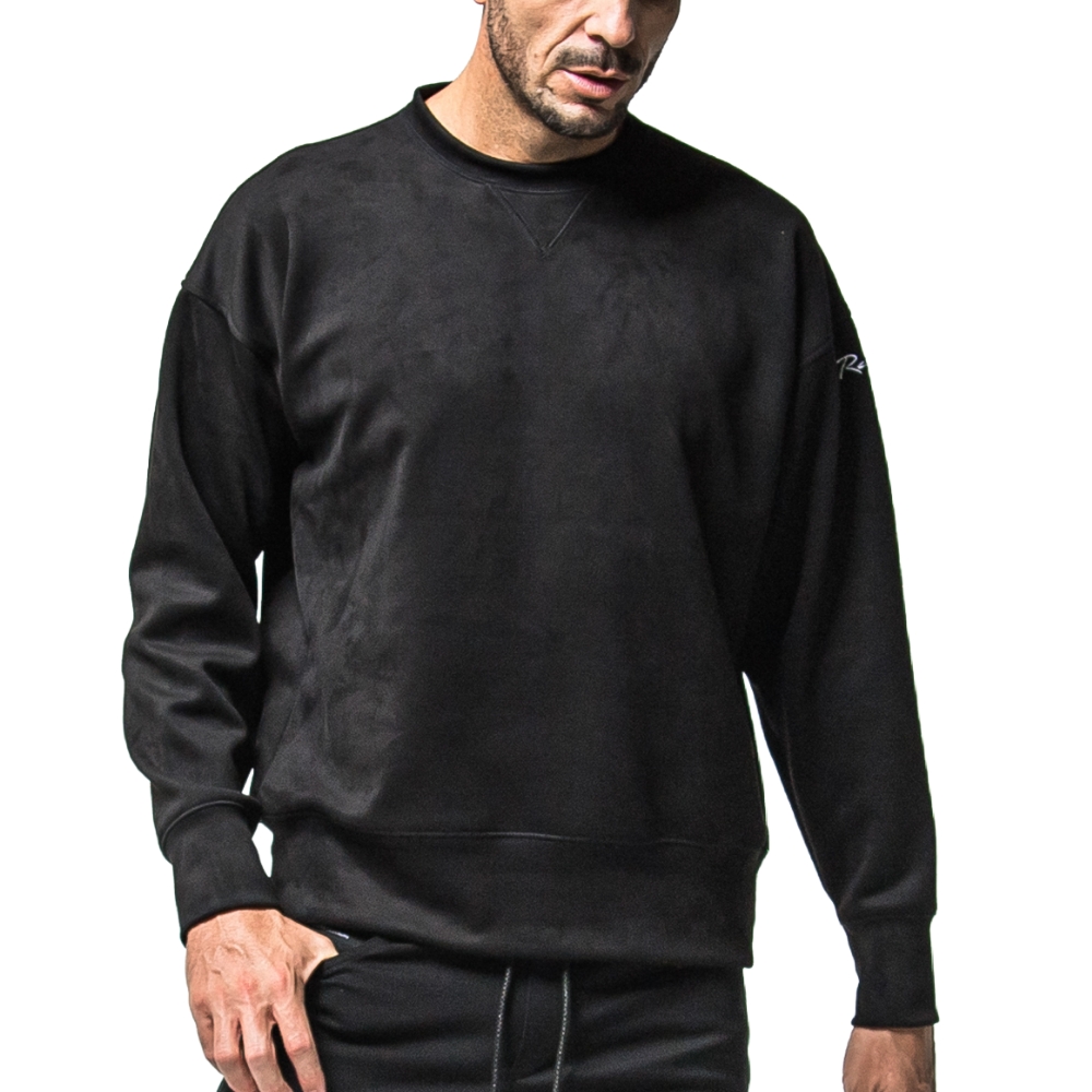 RESOUND CLOTHING リサウンドクロージング トレーナー SUEDE DROP TRAINER RC38-C-005 スウェット スエードジャージー ブラック カーキ ブラウン 母の日_1