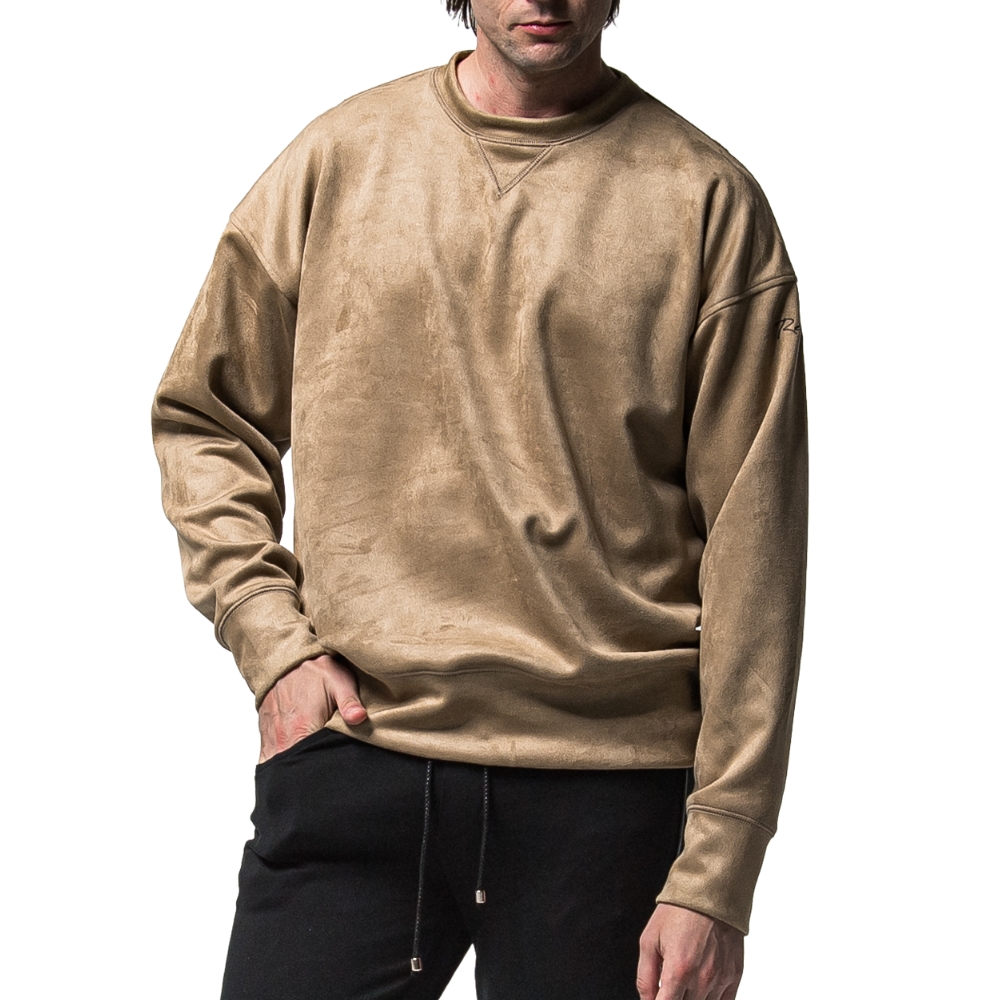 RESOUND CLOTHING リサウンドクロージング トレーナー SUEDE DROP TRAINER RC38-C-005 スウェット スエードジャージー ブラック カーキ ブラウン 母の日_2