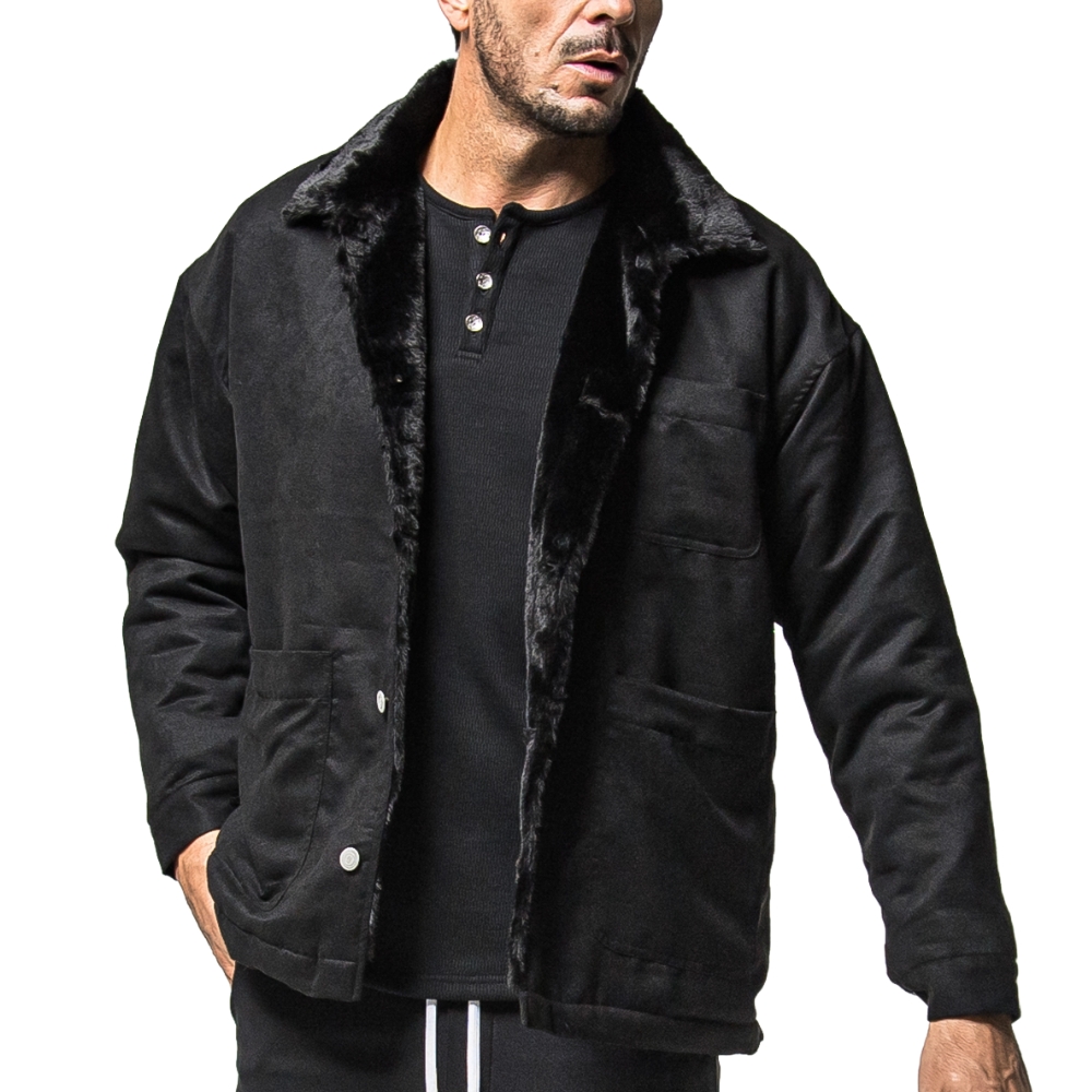 RESOUND CLOTHING リサウンドクロージング ジャケット SUEDE FUR CAVER ALL RC38-JK-003 ファー スエード ムートン 高級感 ブラック ブラウン 父の日の画像
