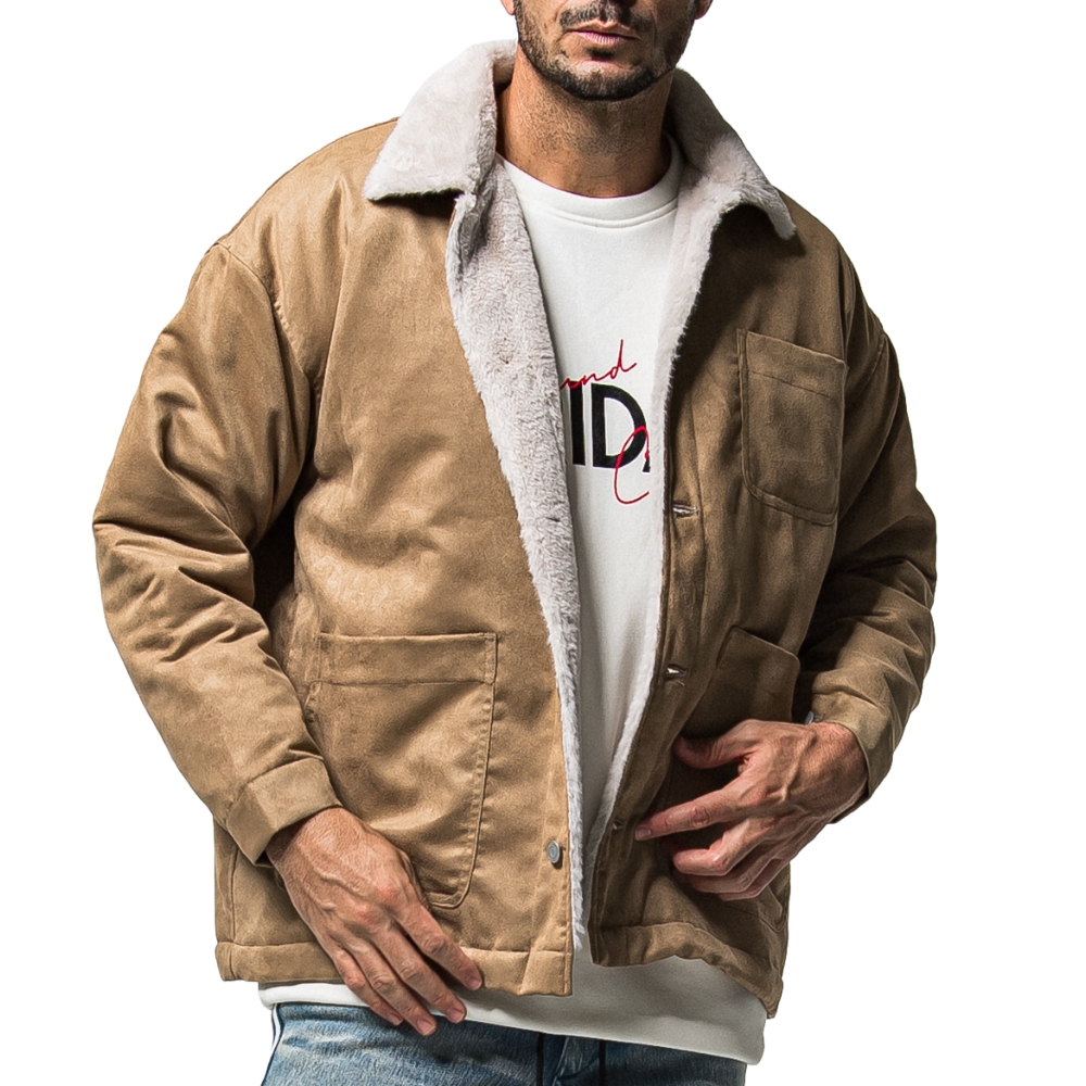 RESOUND CLOTHING リサウンドクロージング ジャケット SUEDE FUR CAVER ALL RC38-JK-003 ファー スエード ムートン 高級感 ブラック ブラウン 父の日の画像