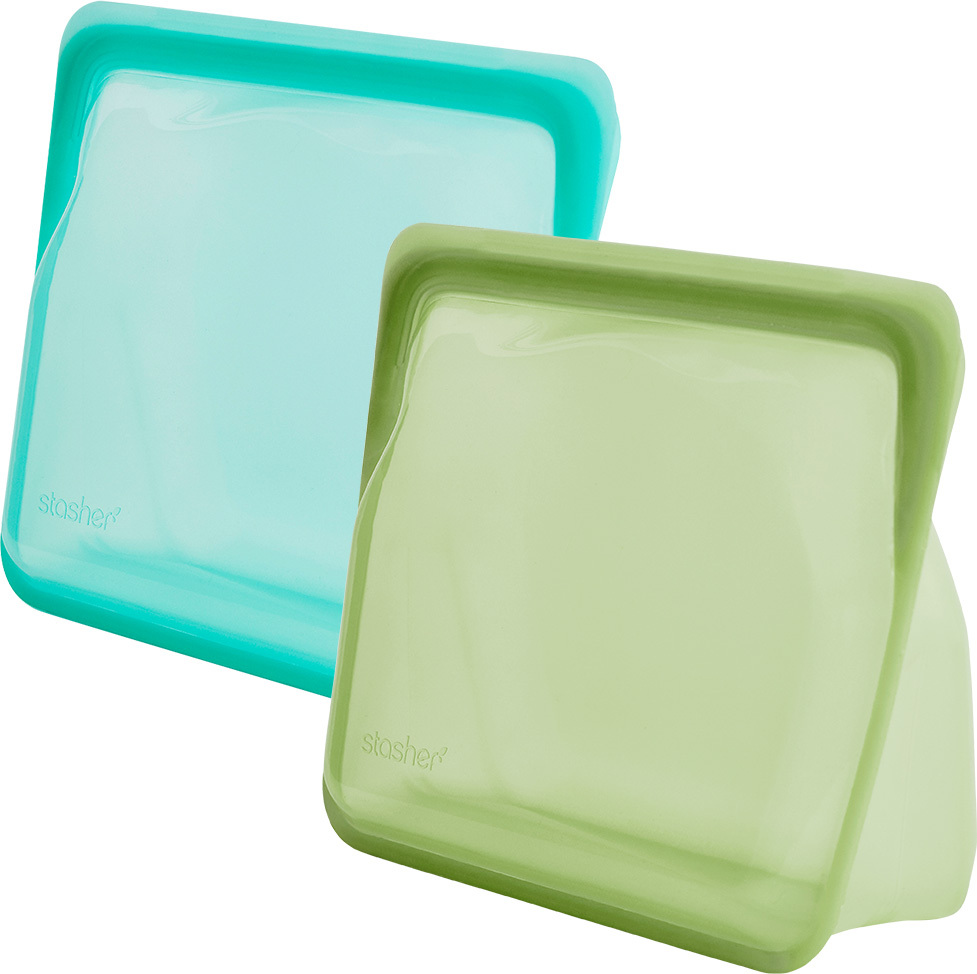 スタッシャー シリコーンバッグ スタンドアップミディアム MID 2個セット stasher 保存容器 マチ付き 19×21.5×6.5cm | stasher | 15