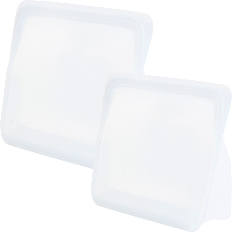 スタッシャー シリコーンバッグ スタンドアップミディアム MID 2個セット stasher 保存容器 マチ付き 19×21.5×6.5cm | stasher | 01