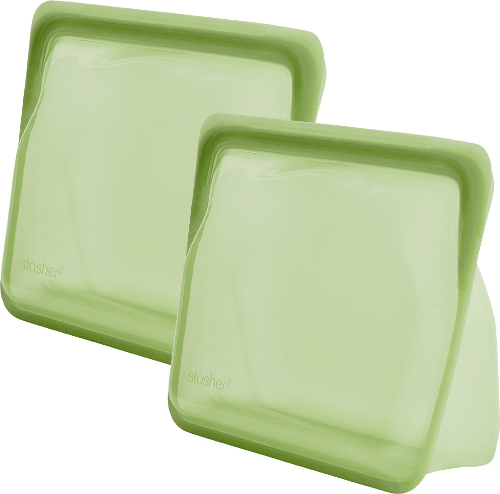 スタッシャー シリコーンバッグ スタンドアップミディアム MID 2個セット stasher 保存容器 マチ付き 19×21.5×6.5cm | stasher | 06