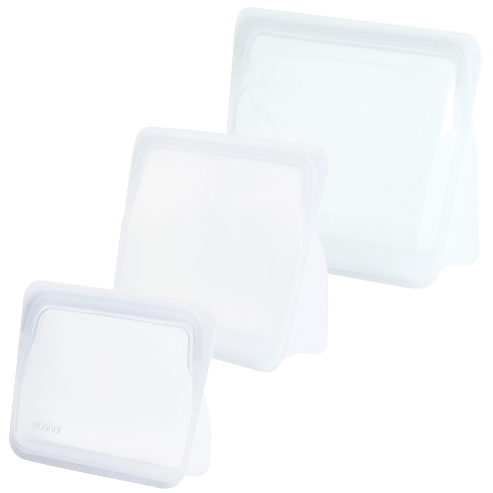 スタッシャー シリコーンバッグ スタンドアップ 3種セット stasher スタッシャー ミディアム ミニ メガ S M L | stasher | 01