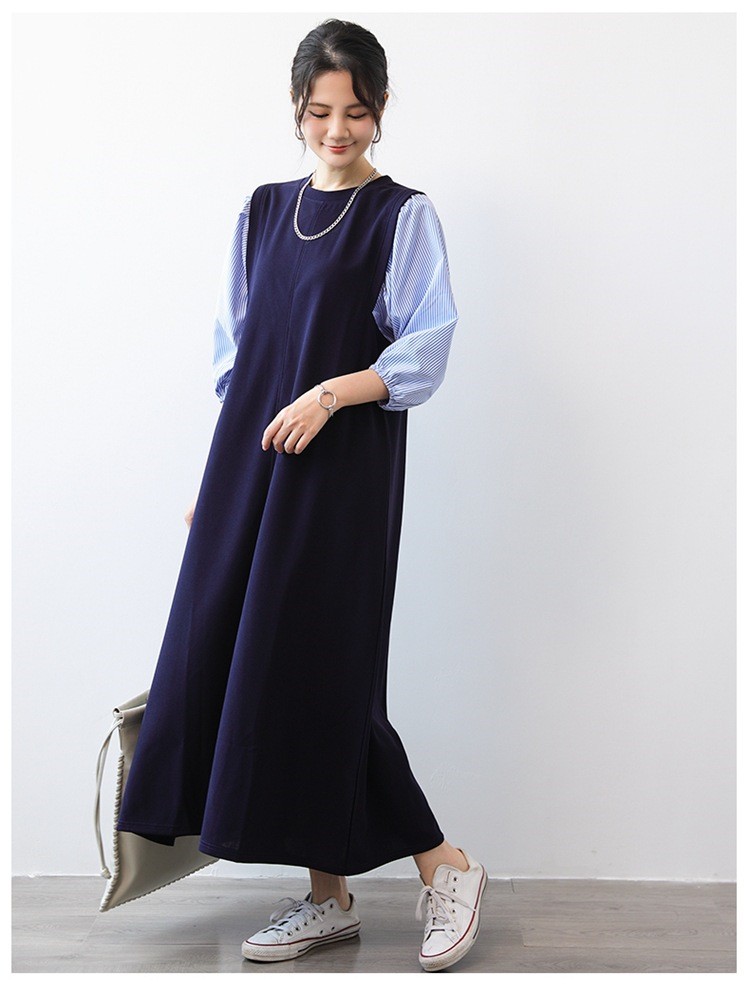 ワンピース 半袖 ロング丈 マキシ丈 夏 ゆったり 薄手 きれいめ