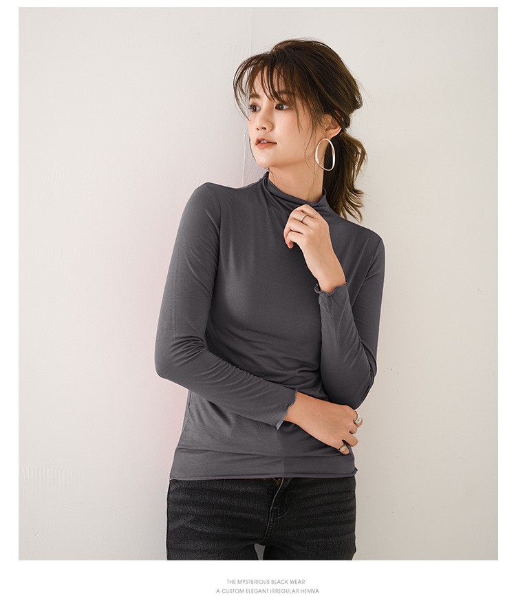 シャツ 長袖 レディース 長袖tシャツ ハイネック タートル 薄手
