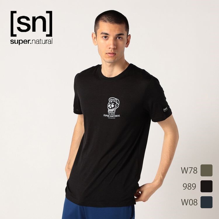 [sn] super.natural(エスエヌ スーパーナチュラル) メンズ M GRAVEL TEE メンズ グラベル Tシャツ グラフィック  SNMP01096 ランニング ヨガ アウトドア【お宝】