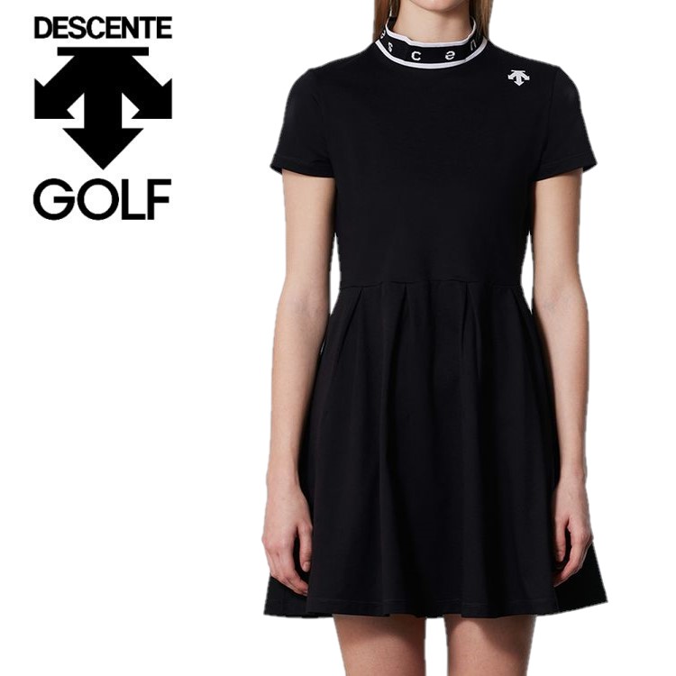 24春夏 DESCENTE GOLF デサントゴルフ レディース モックネック天竺半袖プリーツワンピース DGWXJJ01 シンプル 吸汗速乾 :djdgwxjj01:トランスレーション