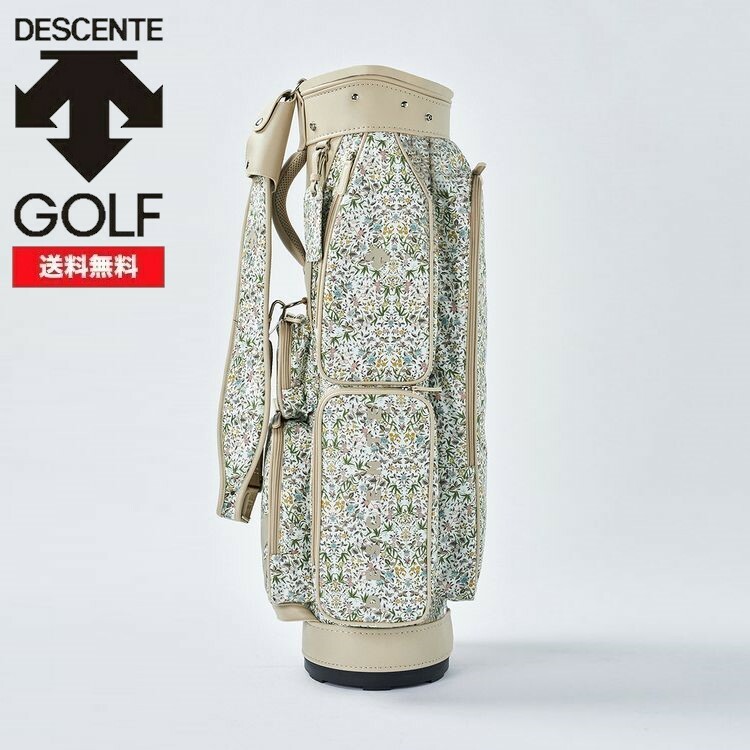 DESCENTE GOLF デサント ゴルフ レディース 【LIBERTY】プリント総柄キャディバッグ DQCUJJ02 リバティプリント ナイロン  合成皮革 8.5型 3.6kg 5分割