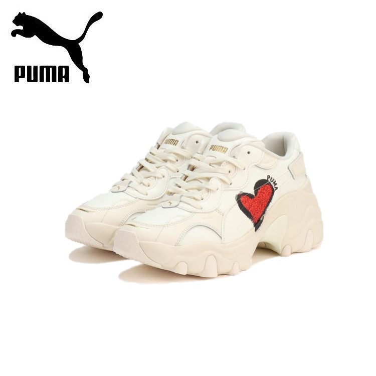 24春夏 プーマ PUMA レディース パルサー ウェッジ ハート スニーカー 398674 厚底 靴 ウェッジソール スタイルアップ