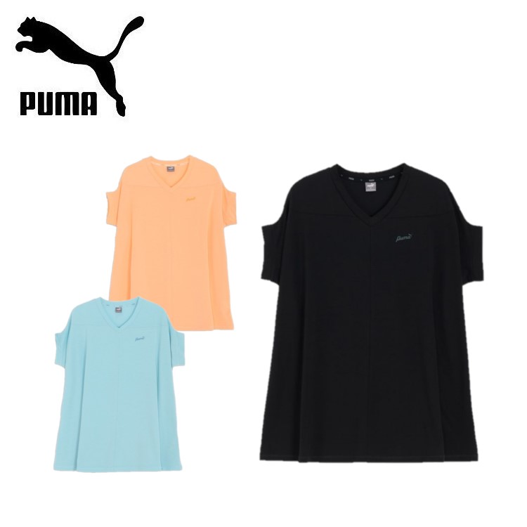 24春夏 プーマ PUMA レディース サマーパック ビッグ チュニック 680709 リラックスフィット Vネック ルームウェア UVカット