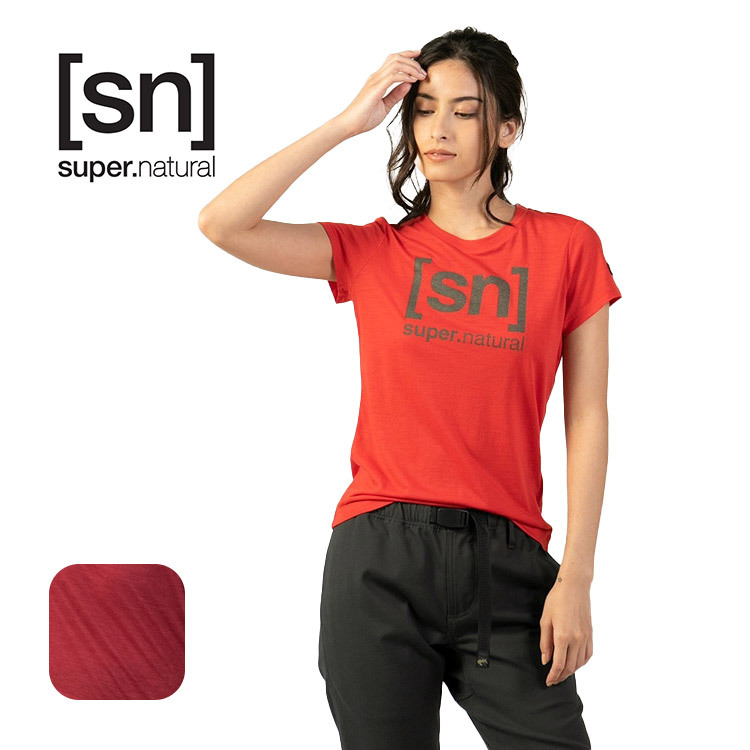 [sn] super.natural(エスエヌ スーパーナチュラル) レディース W ESSENTIAL I.D. TEE SNW004783pa 半袖  ロゴTシャツ スポーツウェア ヨガウェア :snsnw004783pa:トランスレーション - 通販 - Yahoo!ショッピング