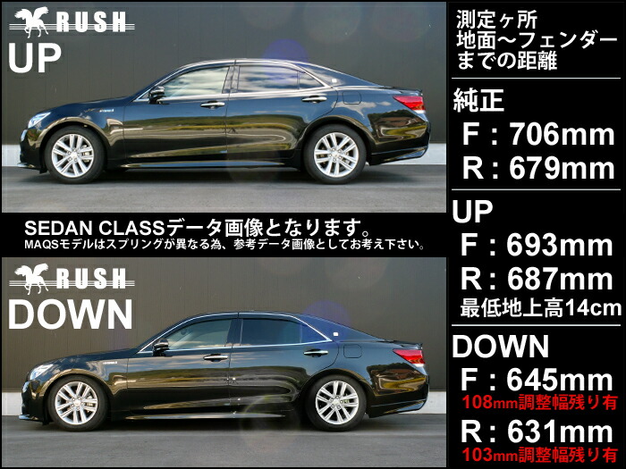 予約販売 RUSH車高調 クラウン GRS210 GRS214 AWS210 MAQSモデル