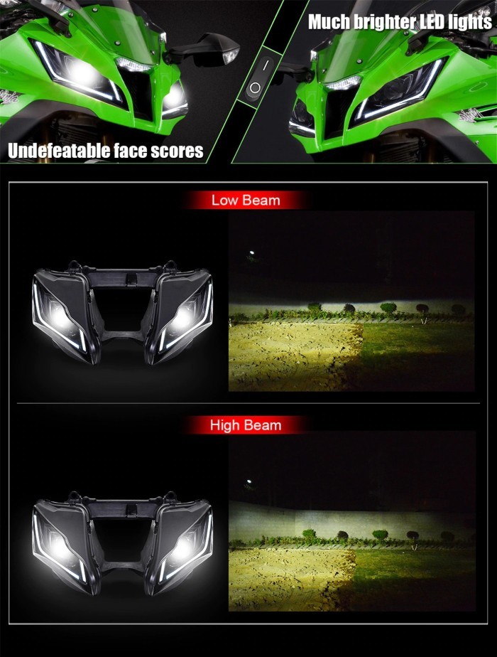 Kawasaki ZX-10R 11-15年 カスタムヘッドライトキット V2 FullLED