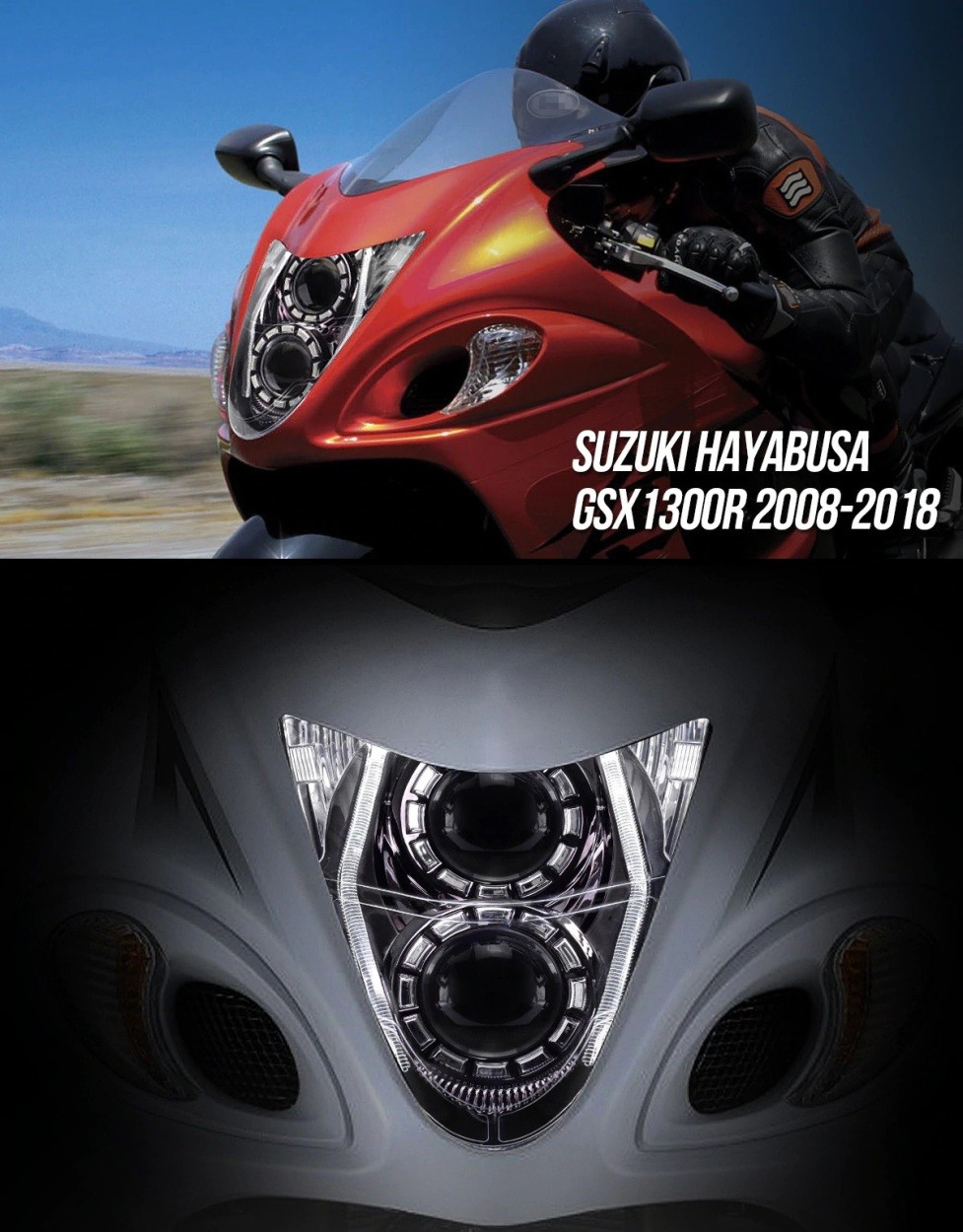 SUZUKI GSX1300R 隼 08-20年 カスタムヘッドライト V2 フルLED SUZUKI GSX1300R 隼 08-20年 カスタムヘッドライト V2 フルLED