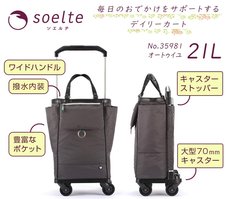 Ace（エース） soelte ソエルテ オートゥイユ お買い物キャリー 21L 大