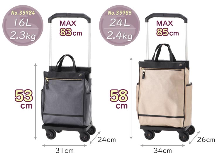 Ace（エース） soelte ソエルテ カランド2 お買い物キャリー 16L 大径4