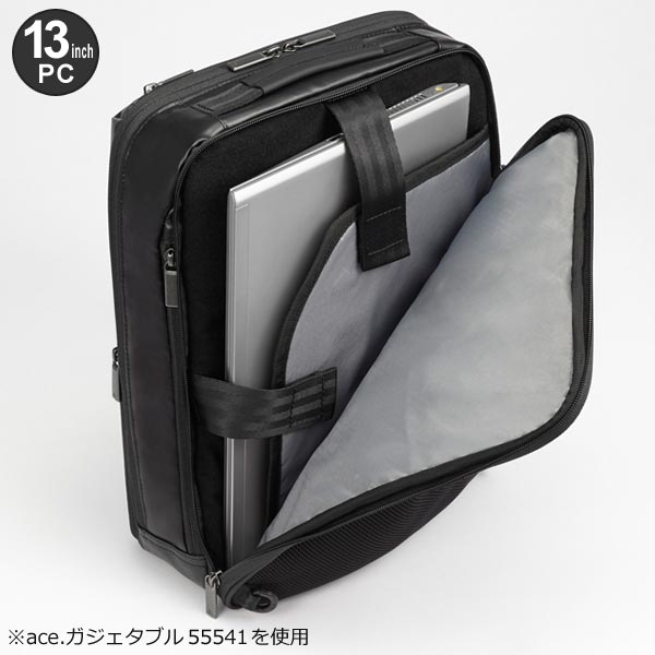 ace. ガジェタブルWR 薄型リュック (9L) 耐水 A4収納 13インチPC対応