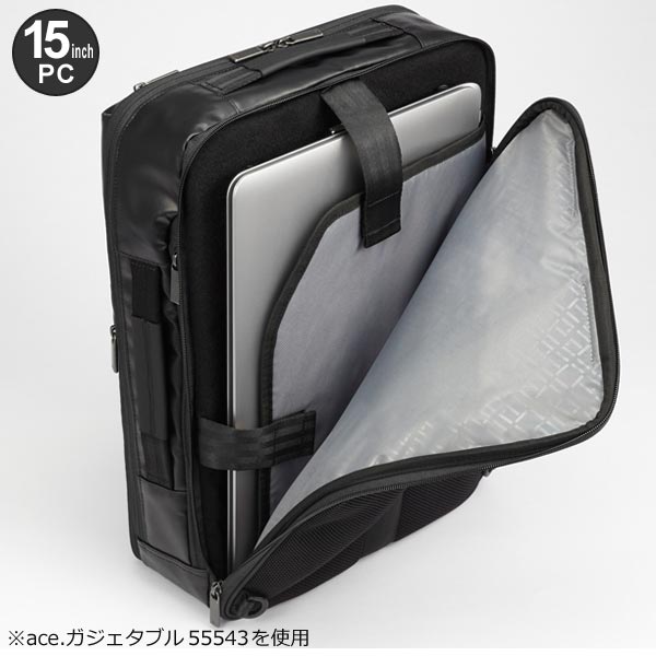 ace. ガジェタブルWR 薄型リュック (15L) 耐水 B4収納 15インチPC対応 エースジーン 55543｜travel-goods-toko｜08