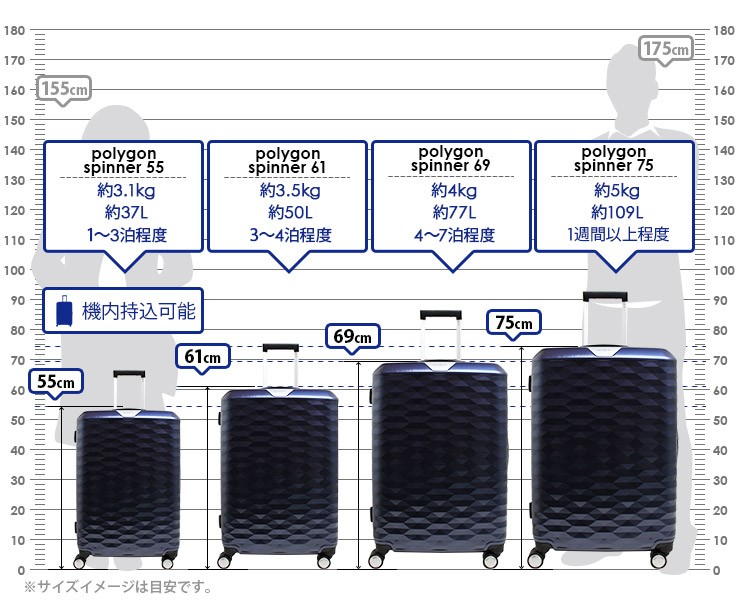 Samsonite Polygon サムソナイト ポリゴン スピナー69 (DX4*002/111637