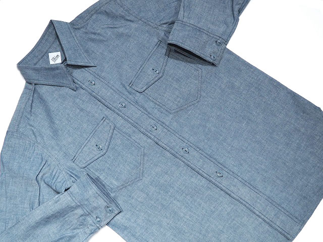 CORONA(コロナ）/#CS002-21/22-01 NAVY 2POCKET CHAMBRAY SHIRTS/blue 