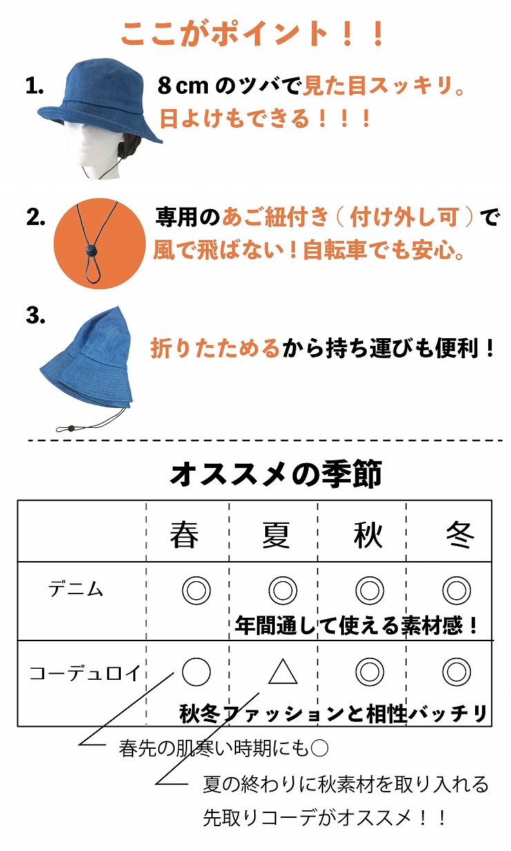 帽子 レディース バケットハット 春夏 秋冬 春 夏 UVカット 99% 日焼け