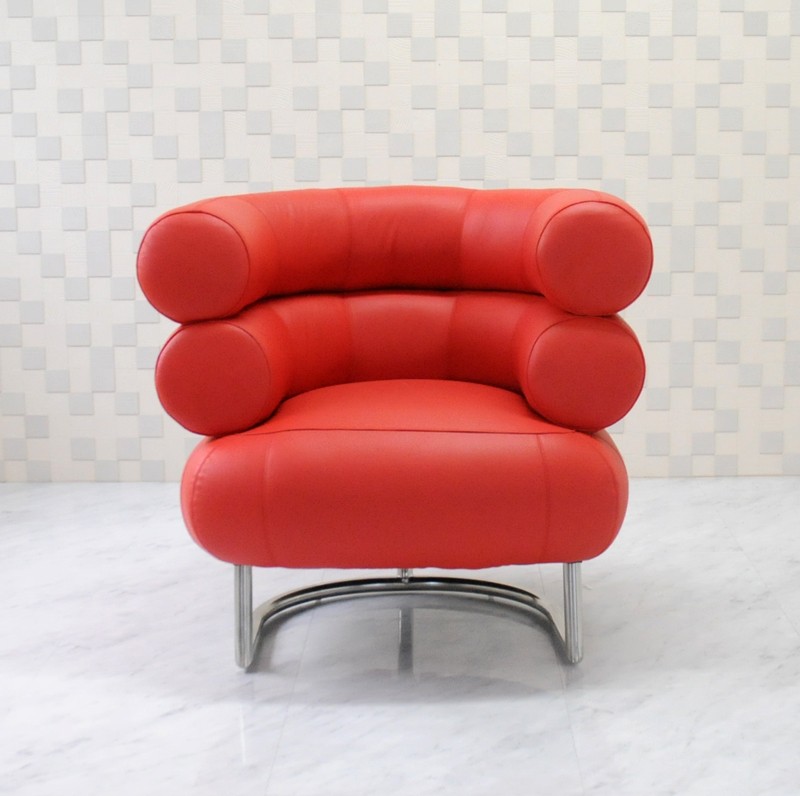 ビベンダムチェア アイリーングレイ レッド　本革 レザー ソファ ソファー sofa 椅子 いす イス　デザイナーズ家具 パーソナルチェア